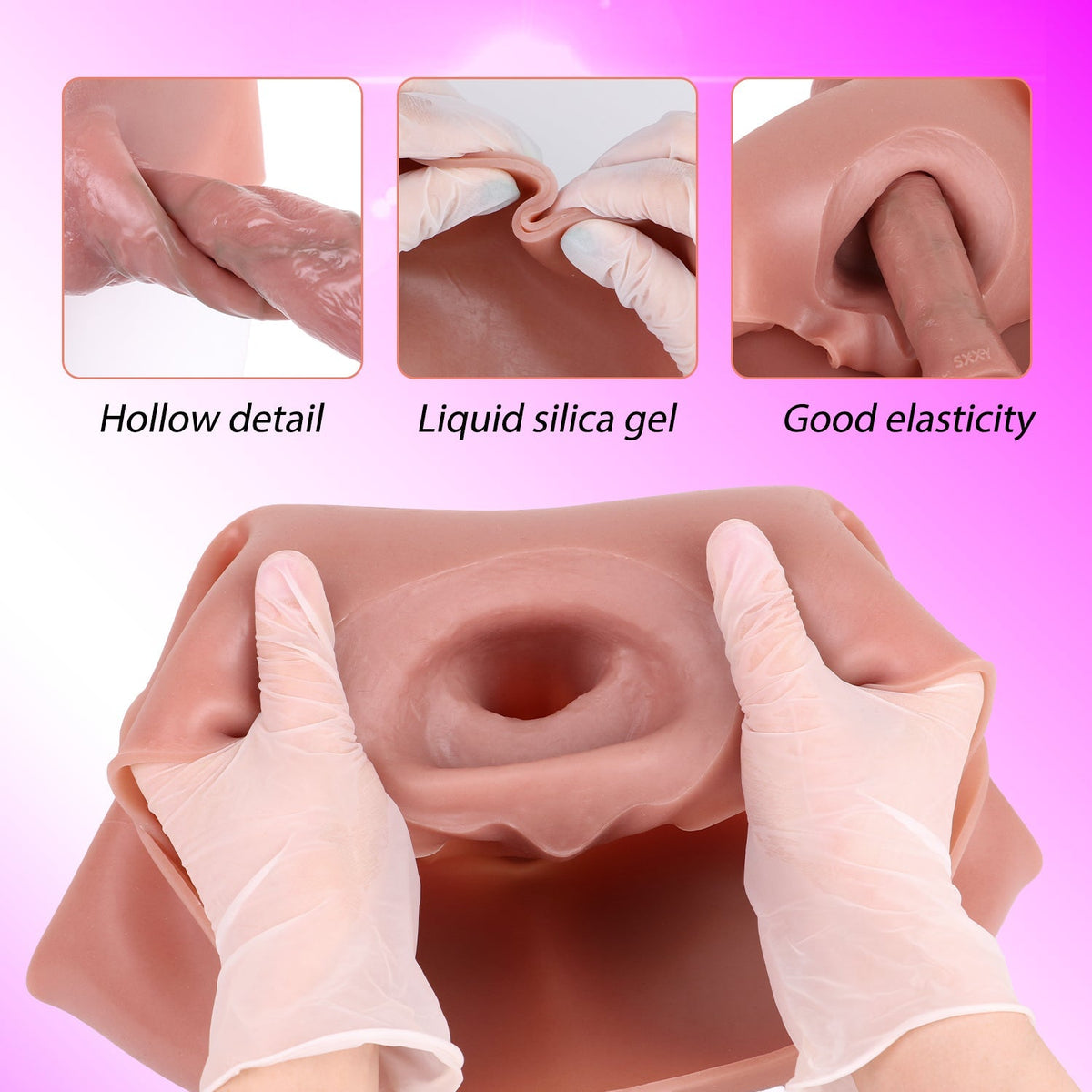 Gode Ceinture Creux Courbé avec Culotte 19,5 cm