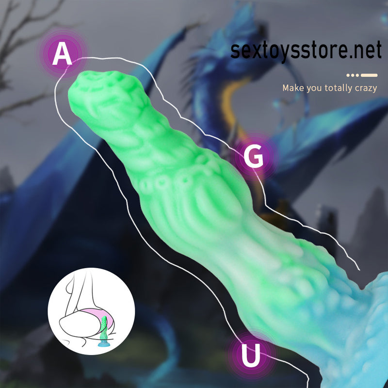 Gros Plug Anal dragon Fantaisie Lumineux en Silicone