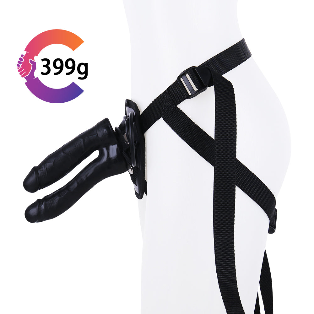 Gode Ceinture Double Penetration Noir PVC