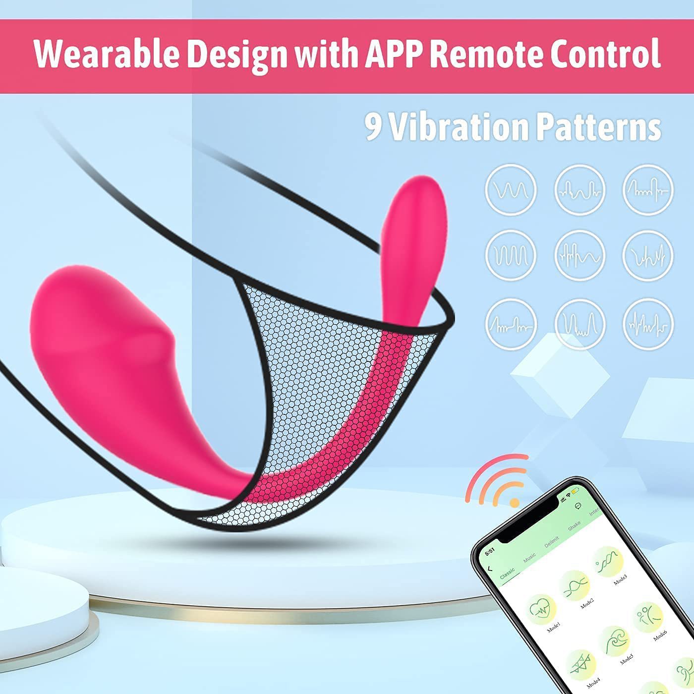 Culotte Vibrante Rose Avec œuf Vibrant Télécommandé Par Application
