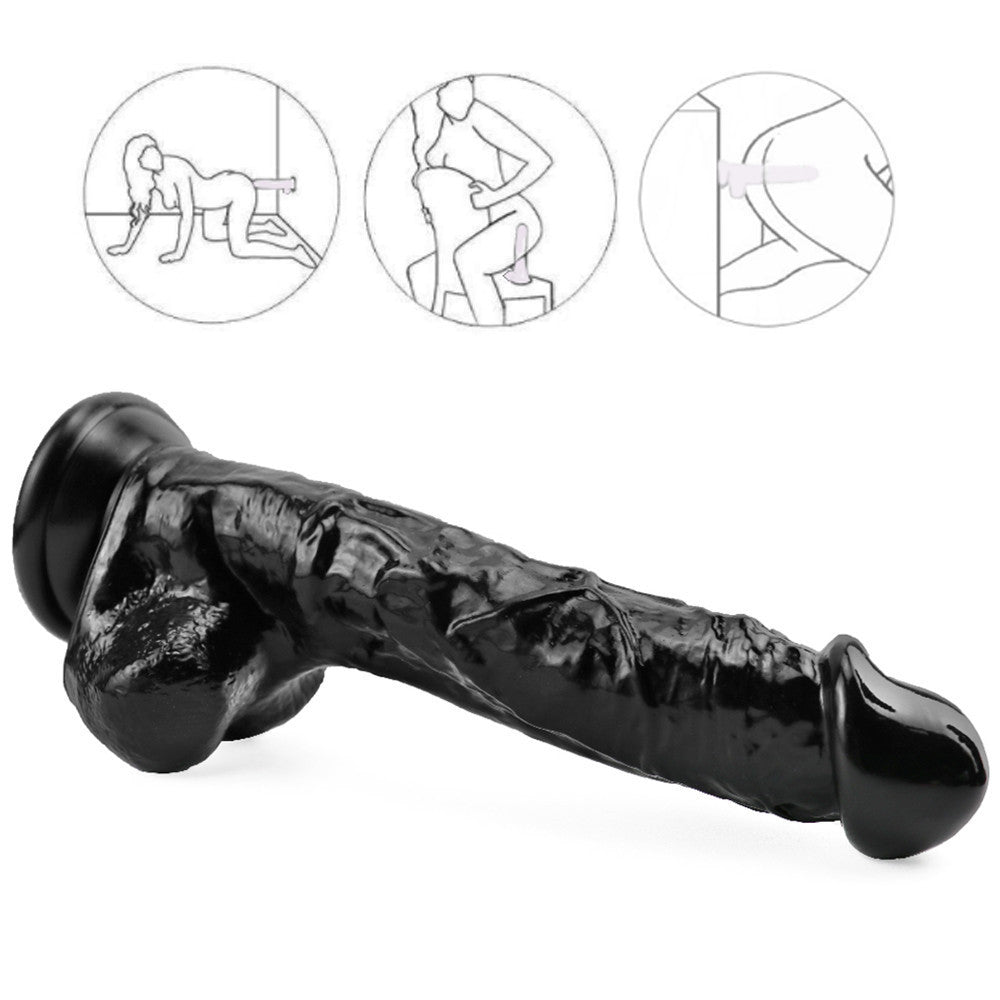 Gode Réaliste Noir Big avec Ventouse 23 cm