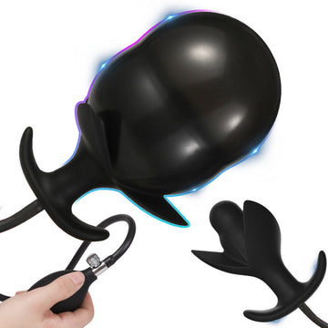 Noir Fleur de Pétale Plug Anal XXL Gonflable