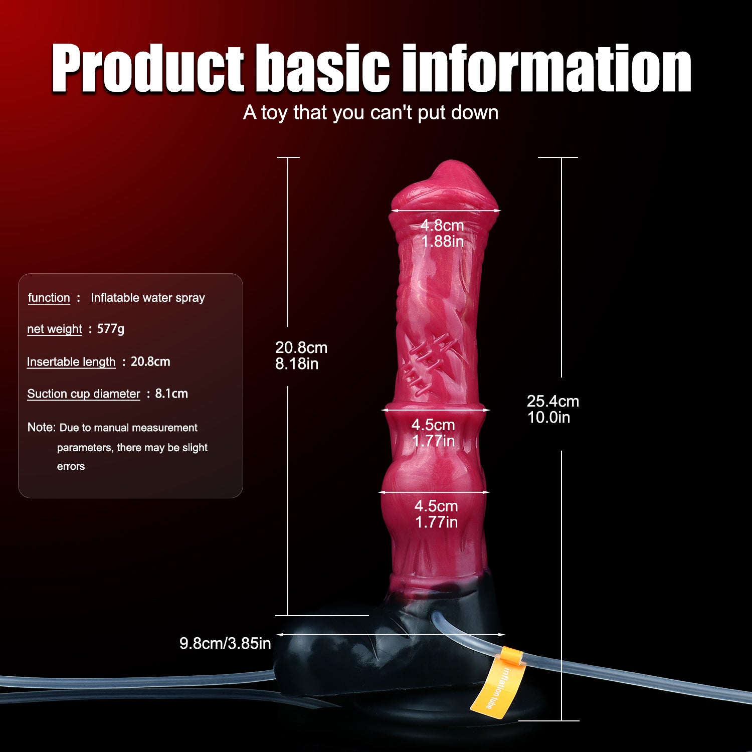 Gode Cheval Fantasy Ejaculateur Rouge 25 cm