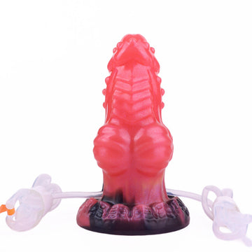 Rouge Monstrueux Nœuds Ejaculateur Gode Gonflable