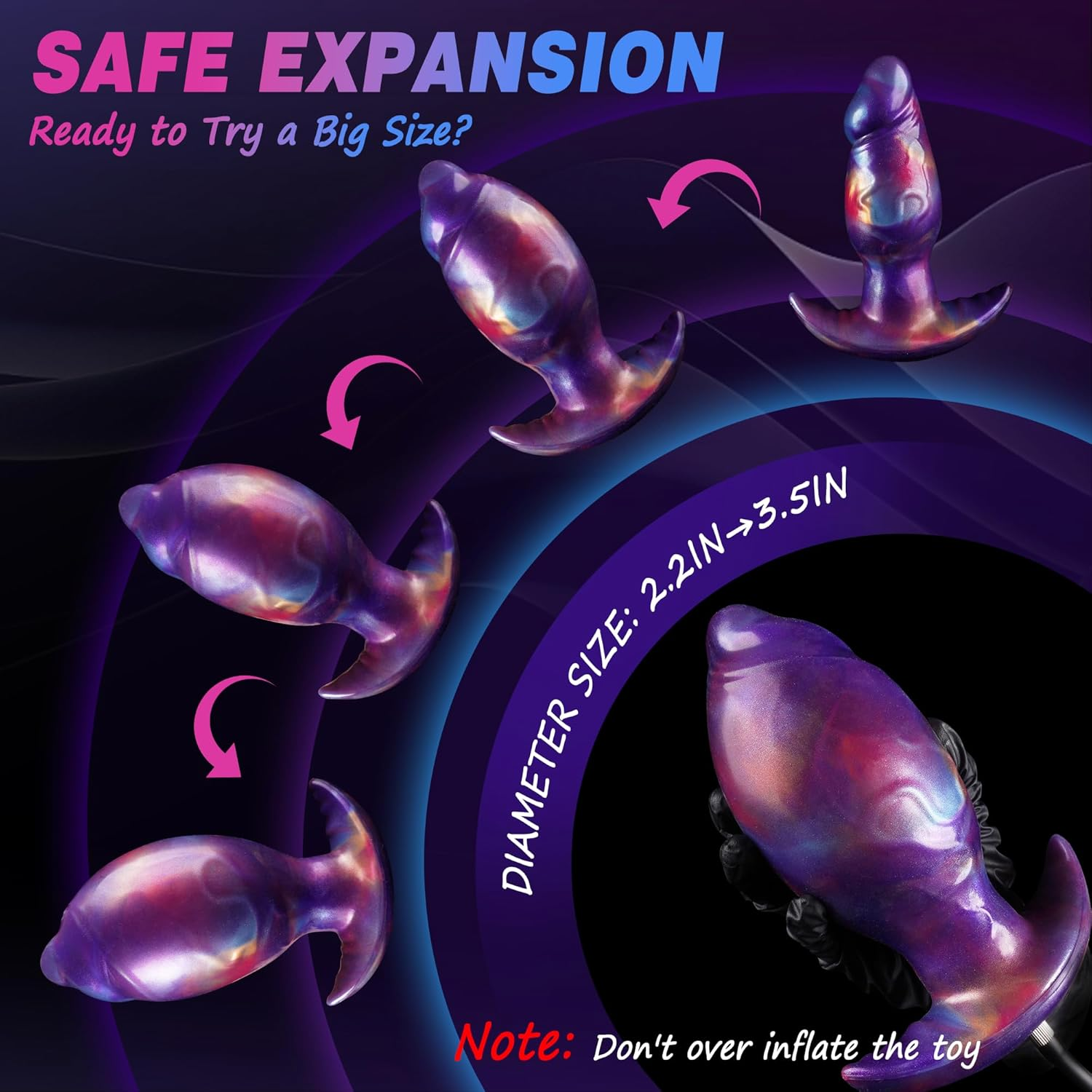 Plug Anal XXL Gonflable Silicone Diamètre 5CM