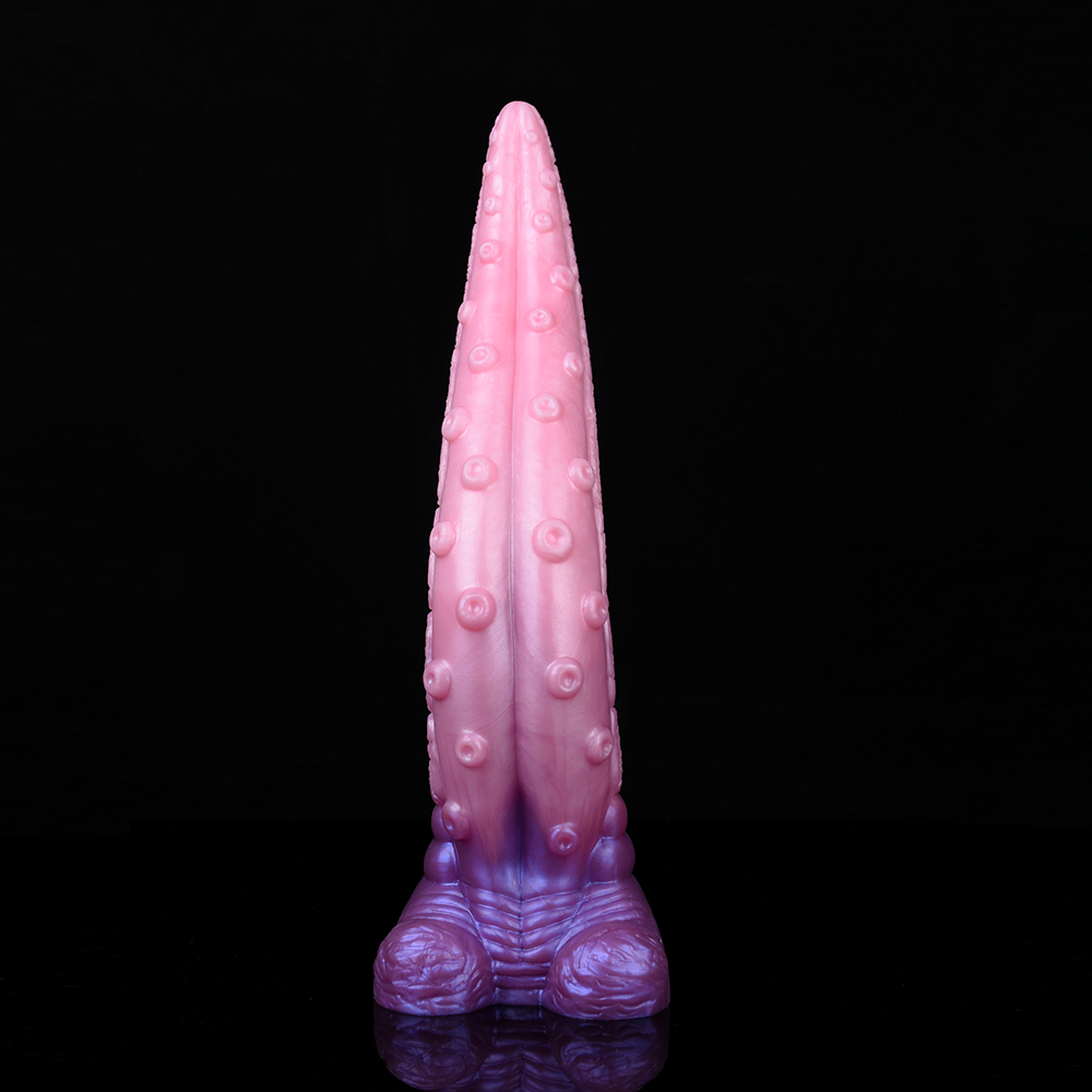 28 cm Fantaisie Silicone Courbé Tentacule Gode Langue