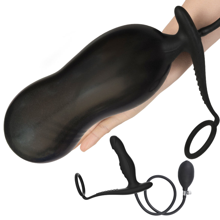 24,9 Cm Plug Anal Gonflable En Silicone Avec Anneau Pénien