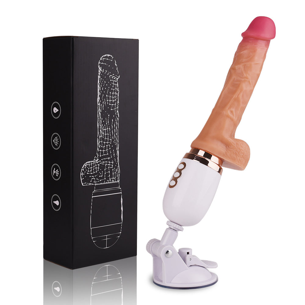 Gode Va-et-Vient Réaliste Vibrant avec Ventouse – Mini Sex Machine