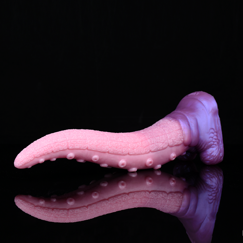 28 cm Fantaisie Silicone Courbé Tentacule Gode Langue
