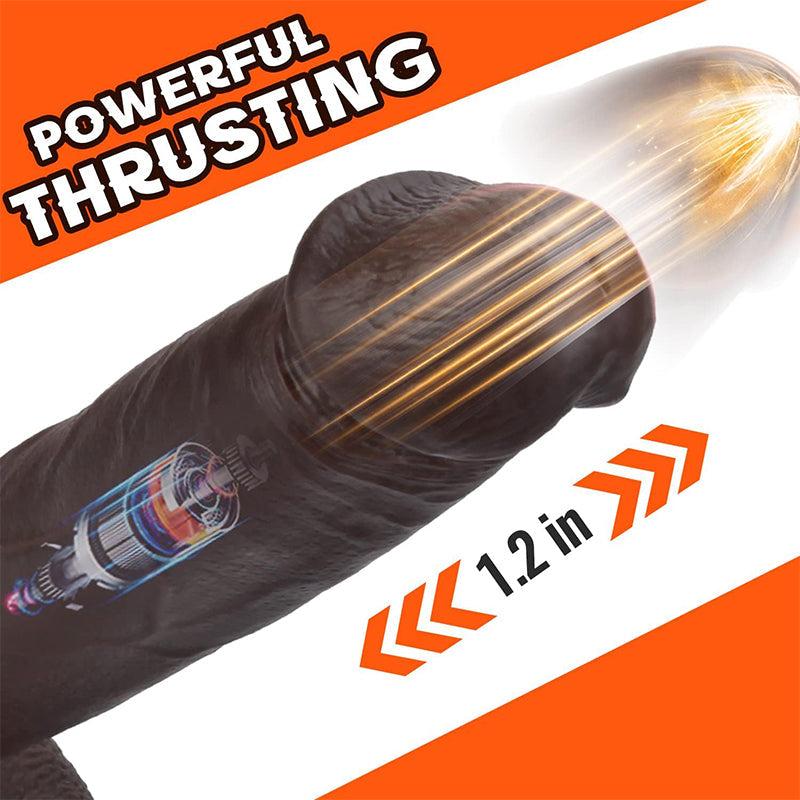 20 CM Noir Réaliste Chauffant Gode Va Et Vient