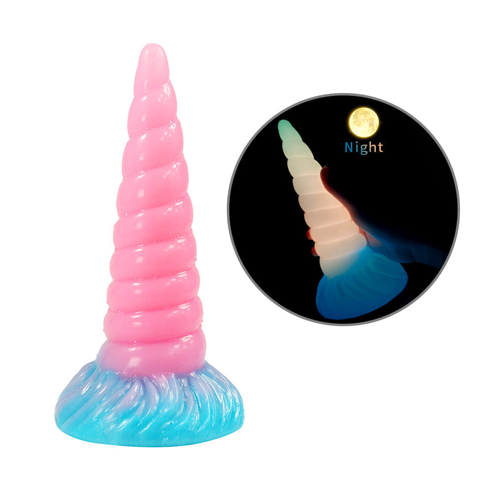 Gode Licorne Rose Lumineux Conique 20 cm