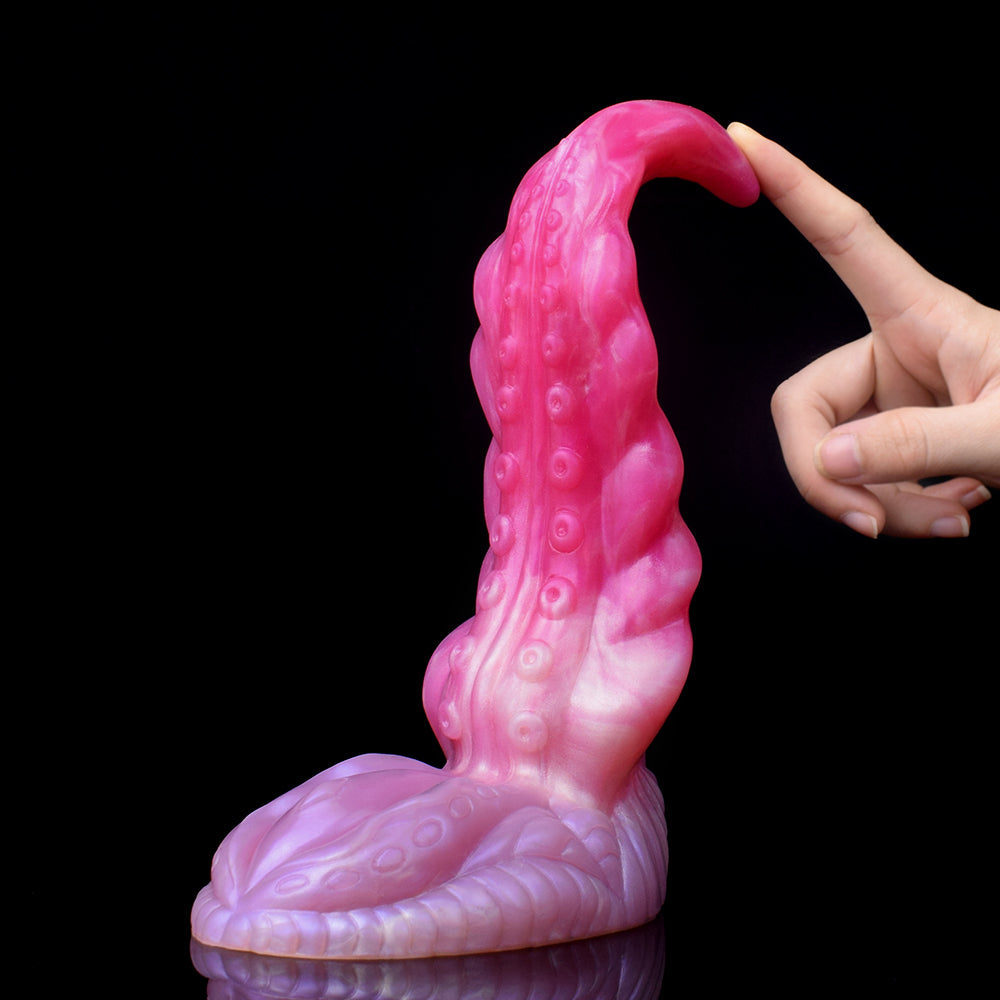23,5 Cm Rose Gode Tentacule Monstre Courbé