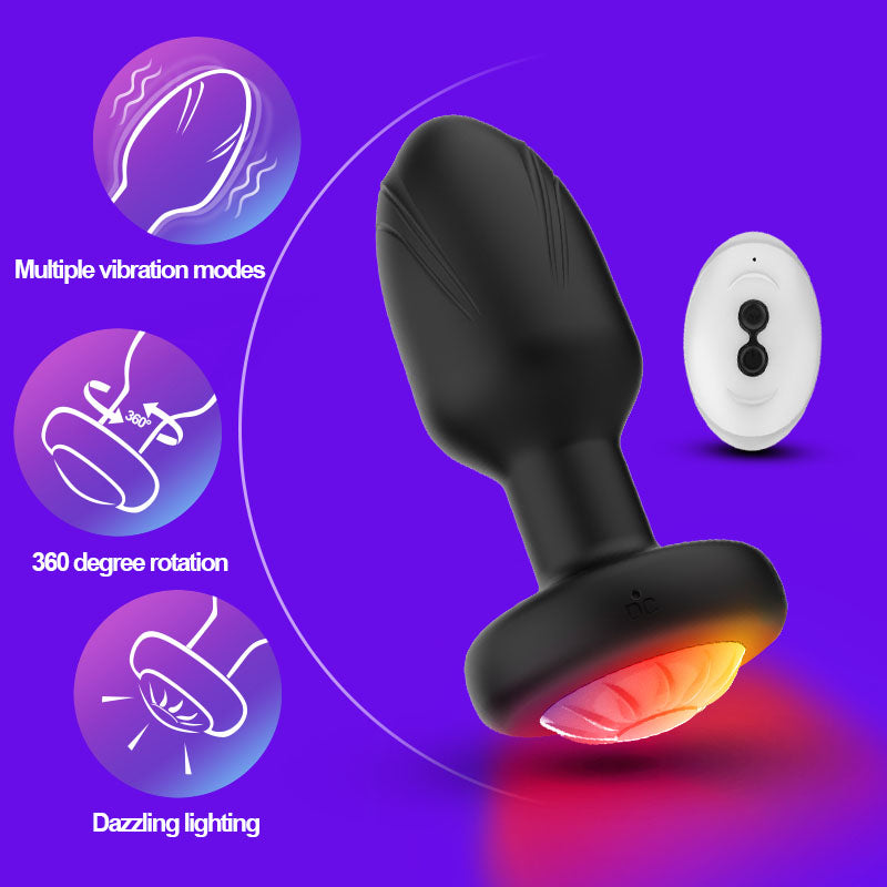 Rotatif 360° Télécommandé Plug Anal Vibrant