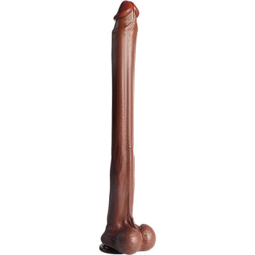 Gode Extra Long Marron avec Ventouse 57,5 cm