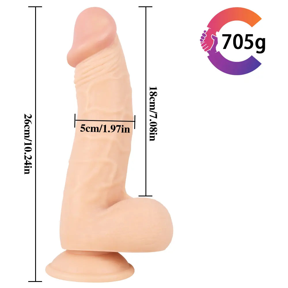 Gode Ceinture Large Réaliste Courbé 26 cm