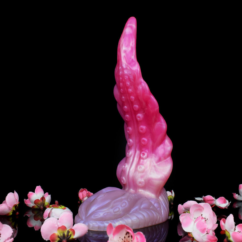 23,5 Cm Rose Gode Tentacule Monstre Courbé