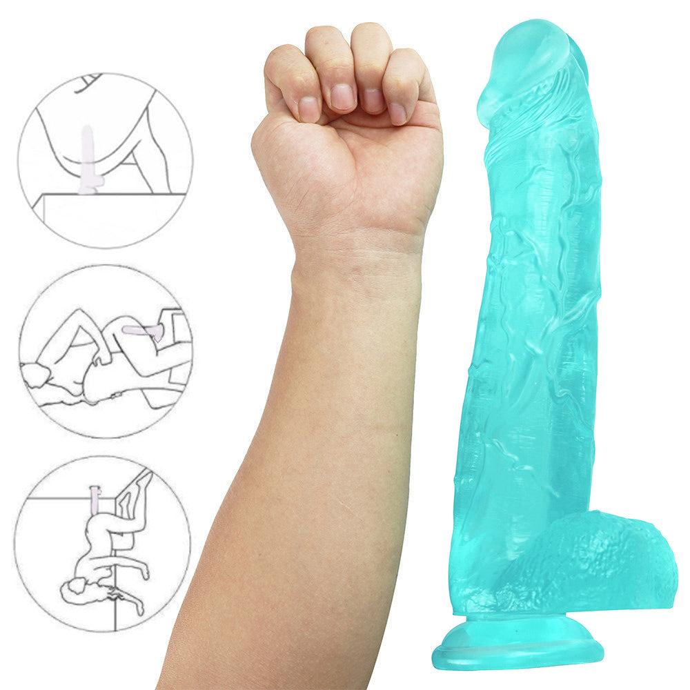 31 CM Vert Géant Épais Gode Jelly