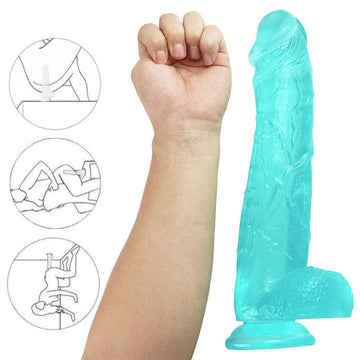 31 CM Vert Géant Épais Gode Jelly