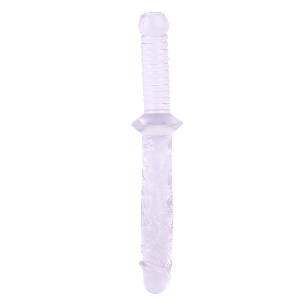 Gode Jelly Mou Transparent avec Poignée 32 cm