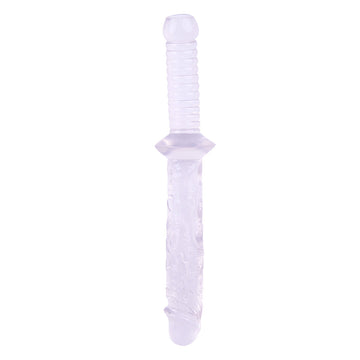 Gode Jelly Mou Transparent avec Poignée 32 cm