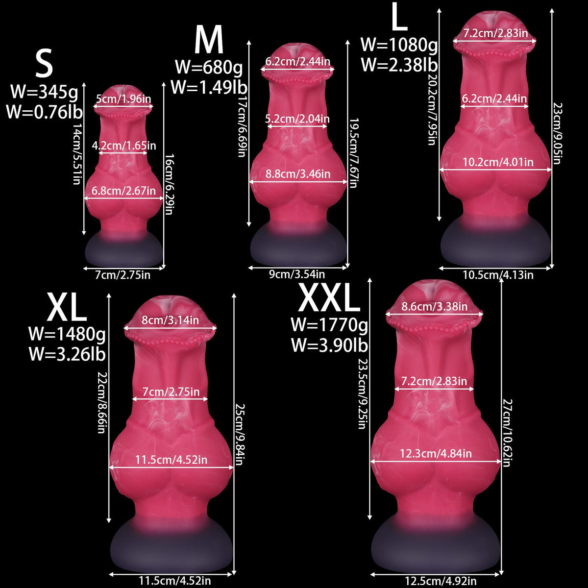 Gode de Cheval XXL Rose Fantaisie à Gros Nœud