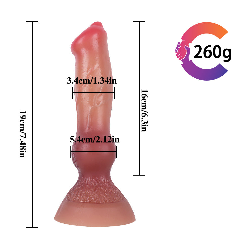Gode Fantasy Loup Souple 18 cm Avec Nœud