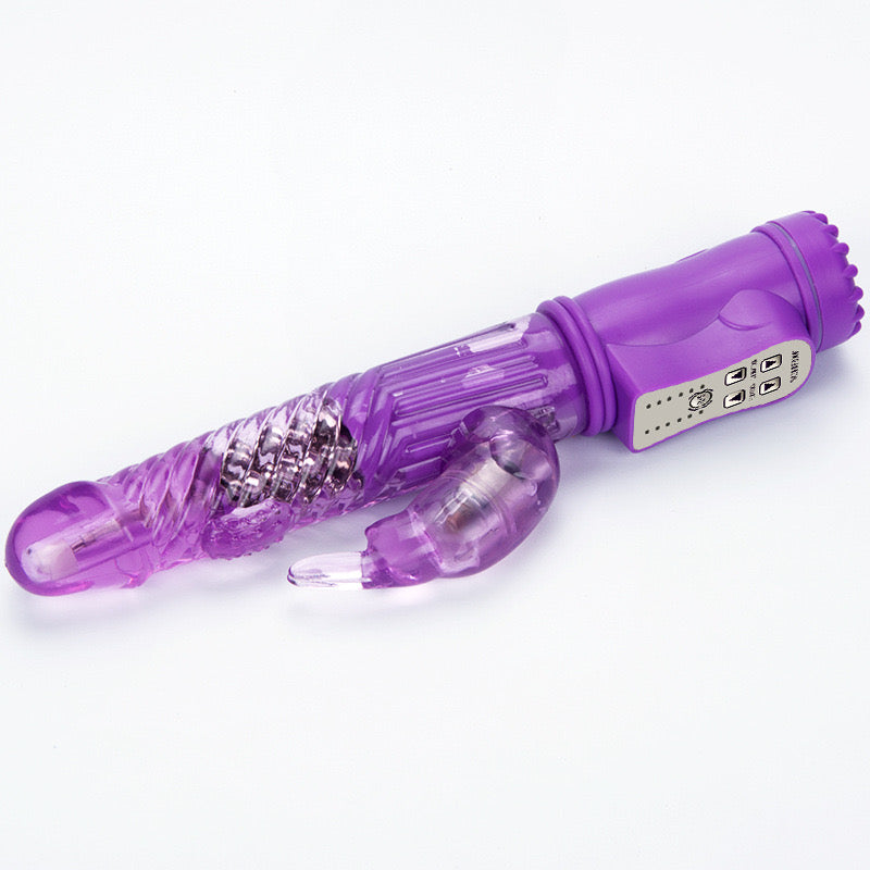 Vibromasseur Rabbit Transparent Puissant à Billes Rotatives
