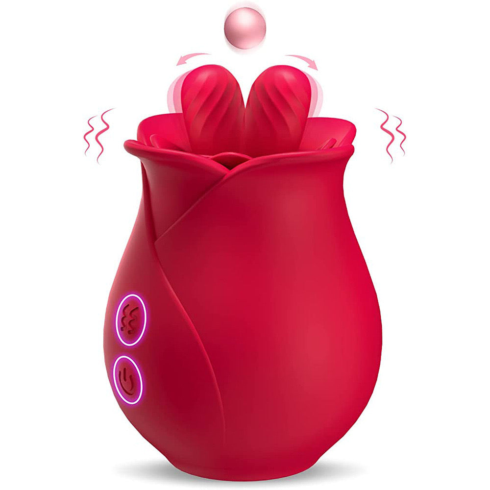 Rose Toy Vibrant Rotatif pour Stimulation Clitoridienne