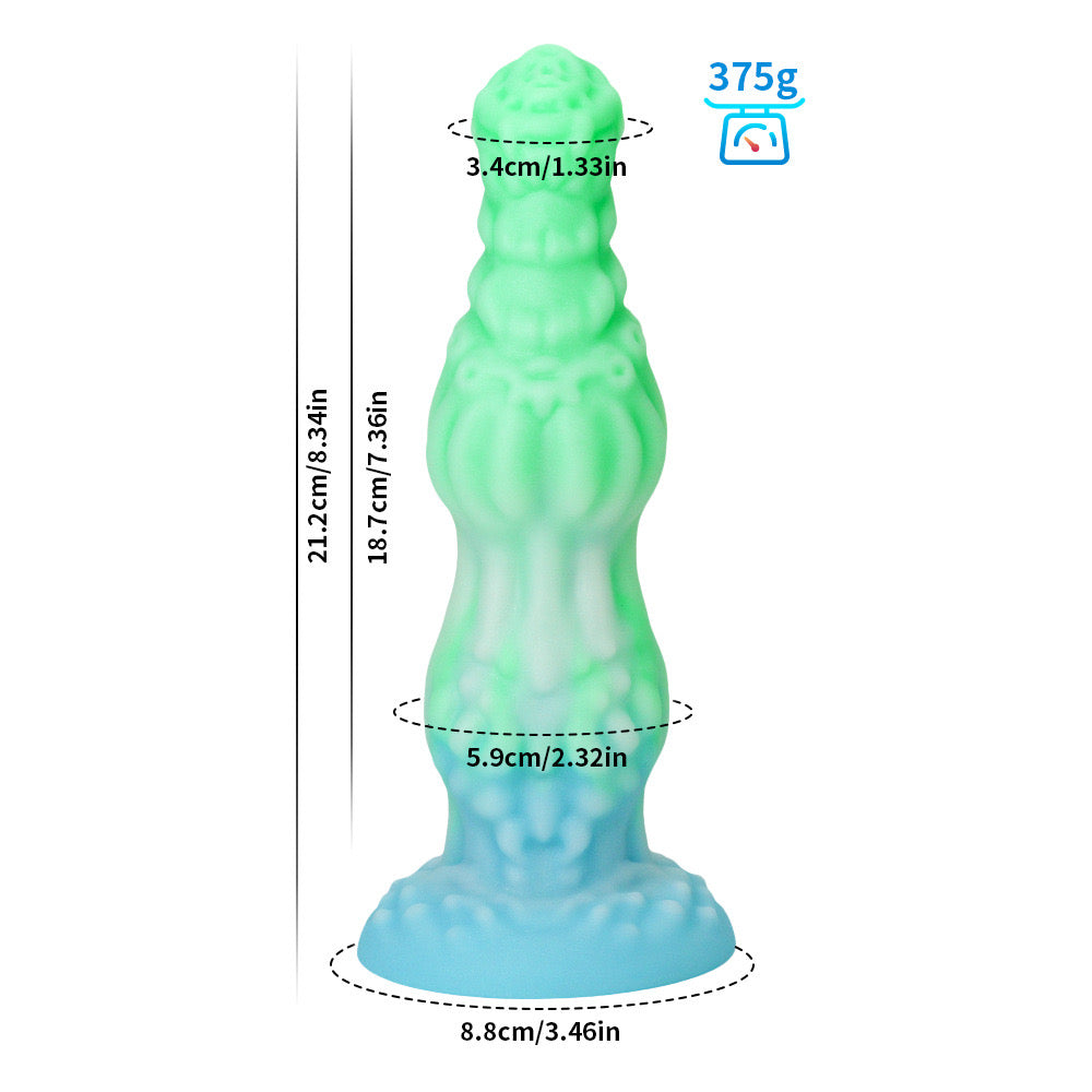 Gros Plug Anal dragon Fantaisie Lumineux en Silicone