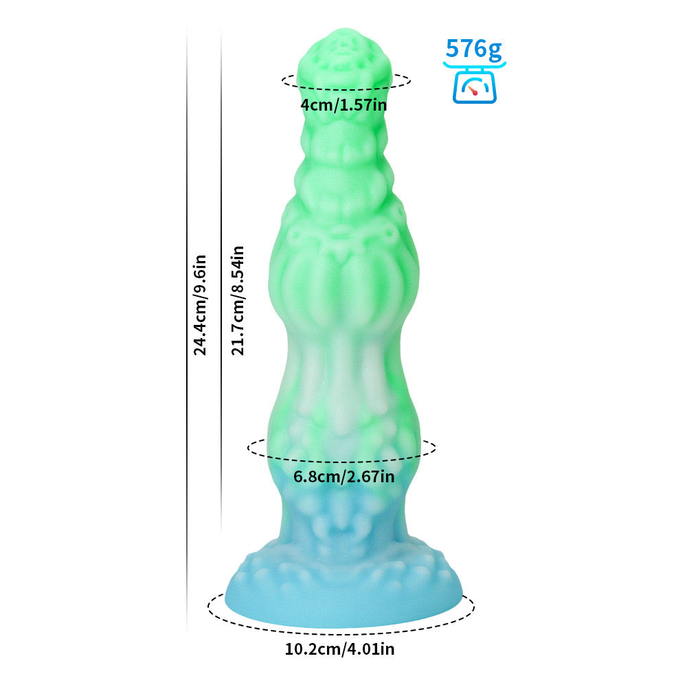 Gros Plug Anal dragon Fantaisie Lumineux en Silicone