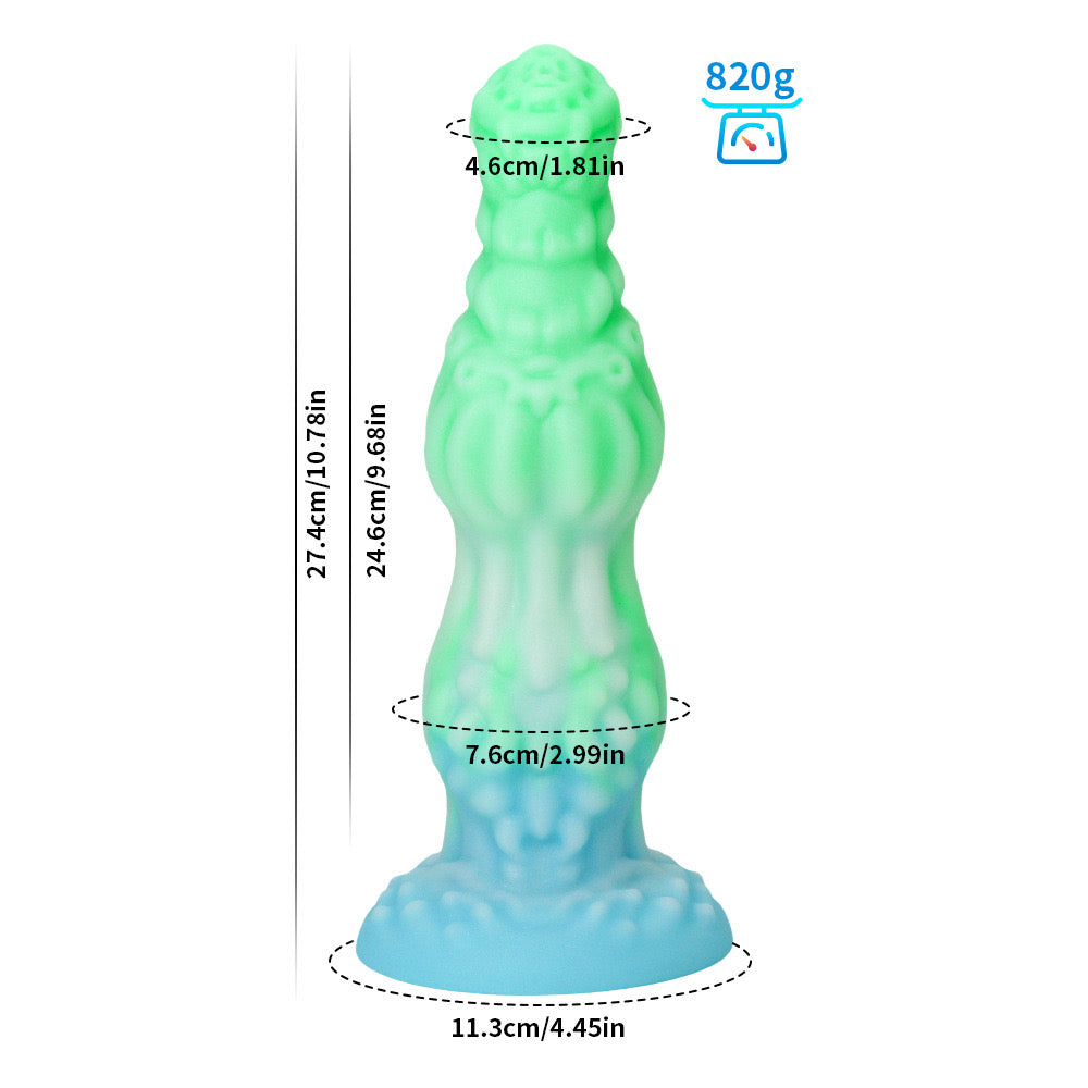 Gros Plug Anal dragon Fantaisie Lumineux en Silicone