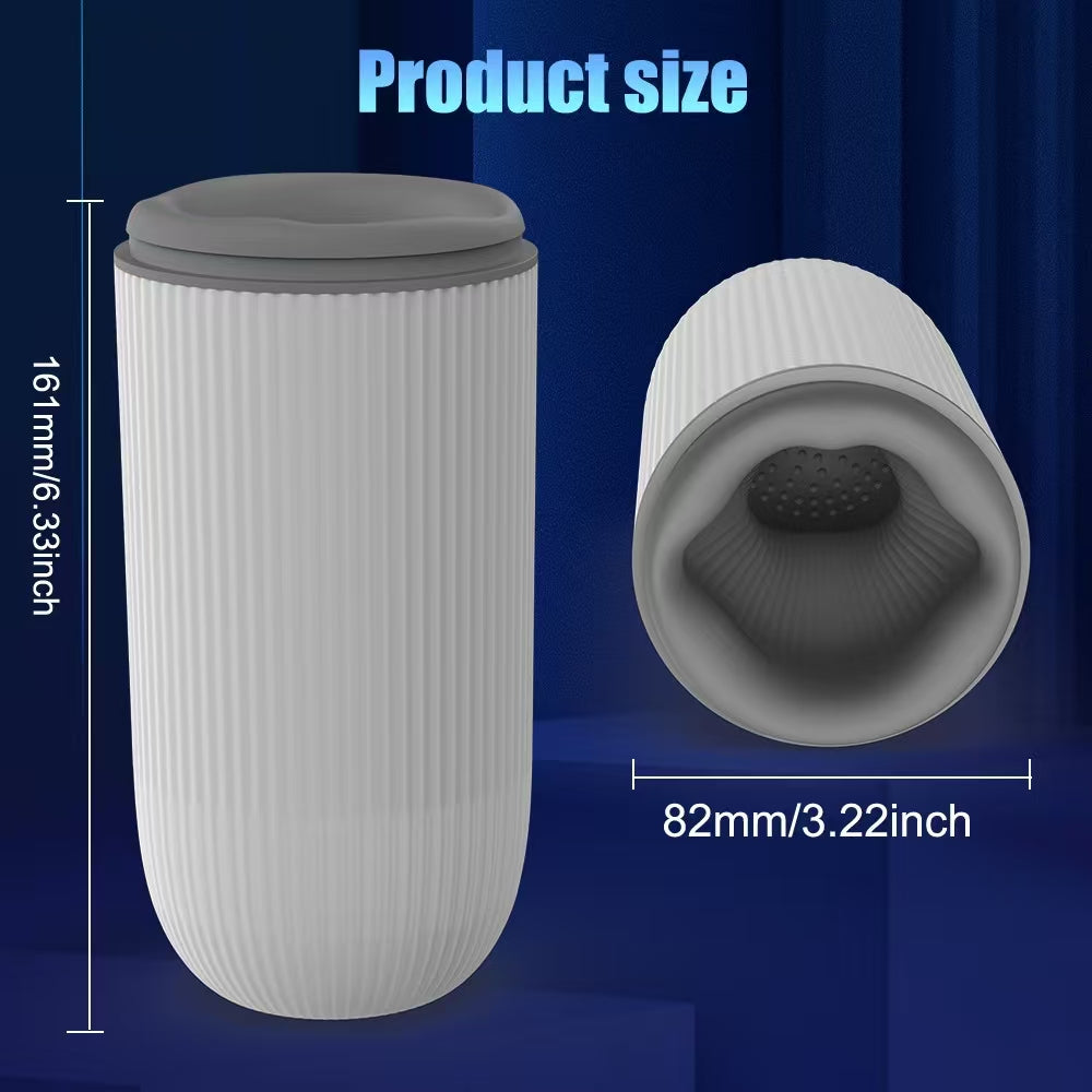 Masturbateur Homme Automatique Blanc avec Aspiration et Rotation