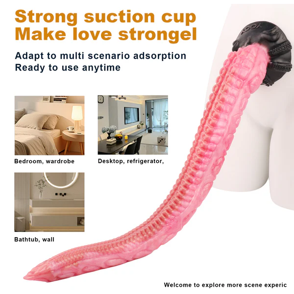 Gode Tentacule Rose Extra Long en Silicone 63,5 cm