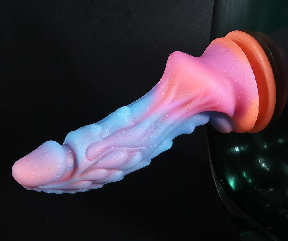 Gode Fluorescent Dragon Courbé en Silicone