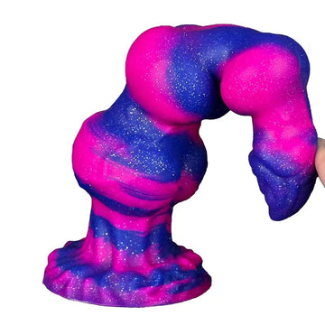 Gode Chien Monstre Coloré en Silicone avec Nœuds
