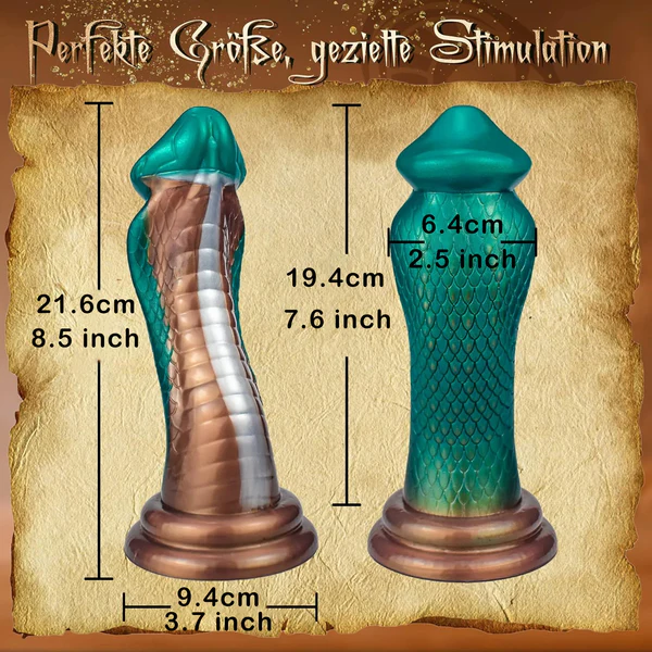 Gode Serpent Monstre Courbé Anal 21,6 cm