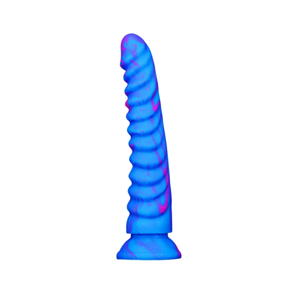 Fantasy Bleu Nervuré Texturé Gode Monstre
