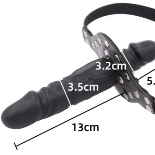 Bâillon BDSM Double Embout Avec Gode Pour Jeux Faciaux