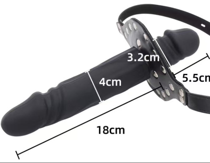 Bâillon BDSM Double Embout Avec Gode Pour Jeux Faciaux