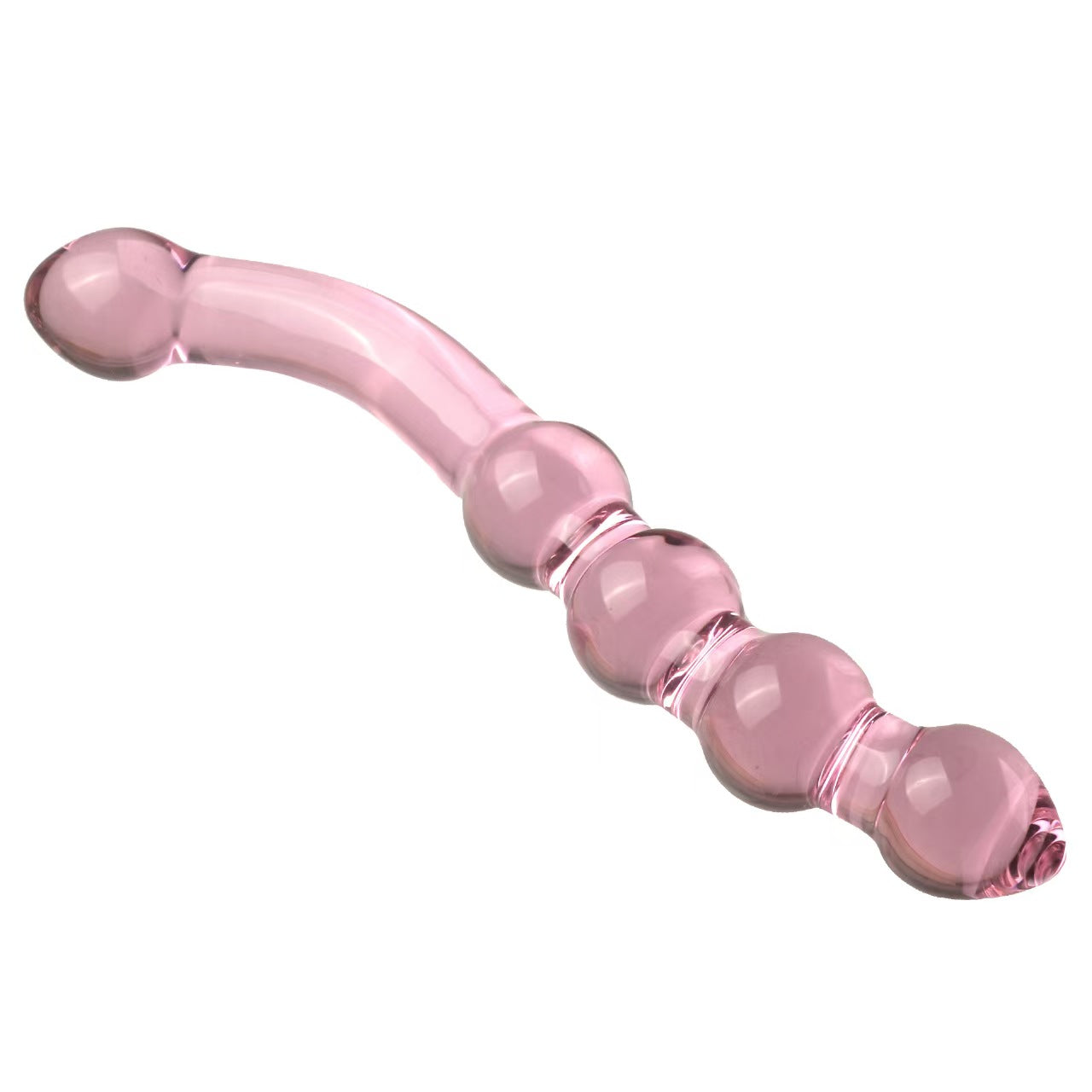 23 Cm Gode En Verre À Perles Stimulateur Point G Rose
