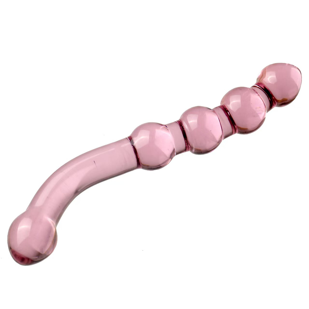 23 Cm Gode En Verre À Perles Stimulateur Point G Rose