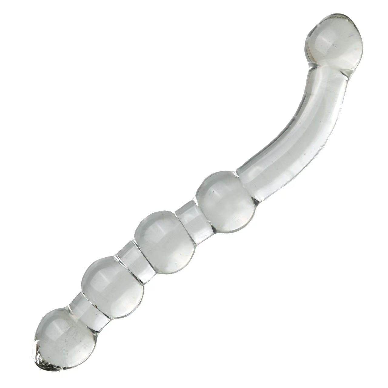 23 Cm Gode En Verre À Perles Stimulateur Point G Rose