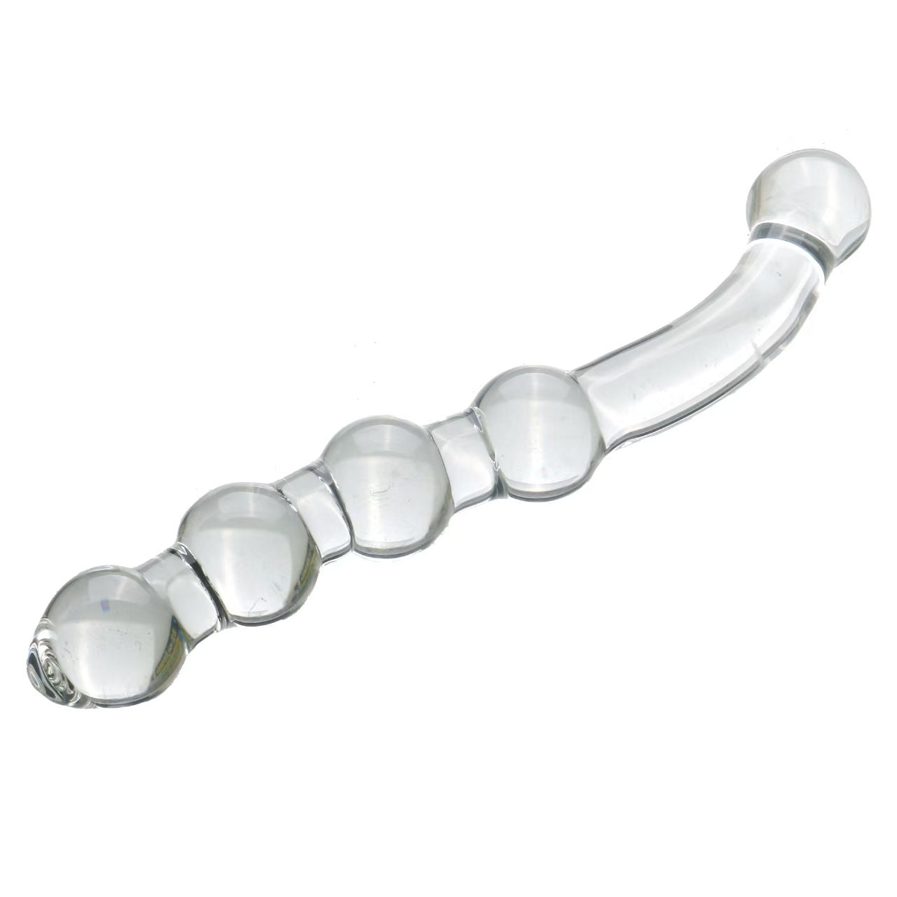 23 Cm Gode En Verre À Perles Stimulateur Point G Rose