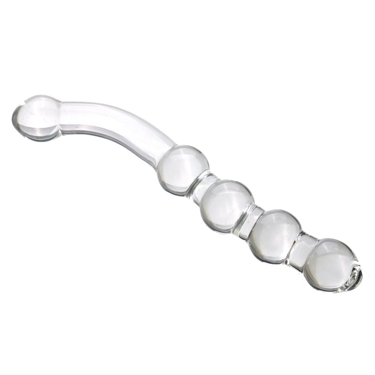 23 Cm Gode En Verre À Perles Stimulateur Point G Rose