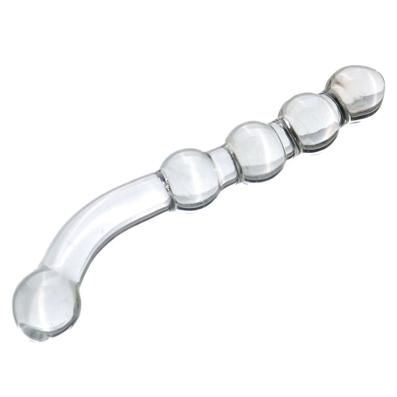 23 Cm Gode En Verre À Perles Stimulateur Point G Rose
