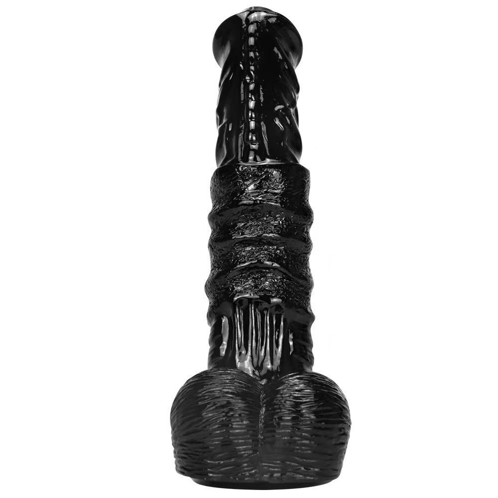 Gode Noir XXL Cheval Fantasy en Caoutchouc 25 cm