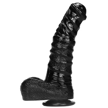 Gode Noir XXL Cheval Fantasy en Caoutchouc 25 cm