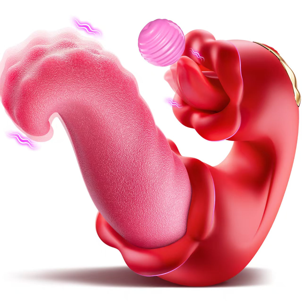 Rouge Double Stimulateur Langue Clitoridien vibrateur