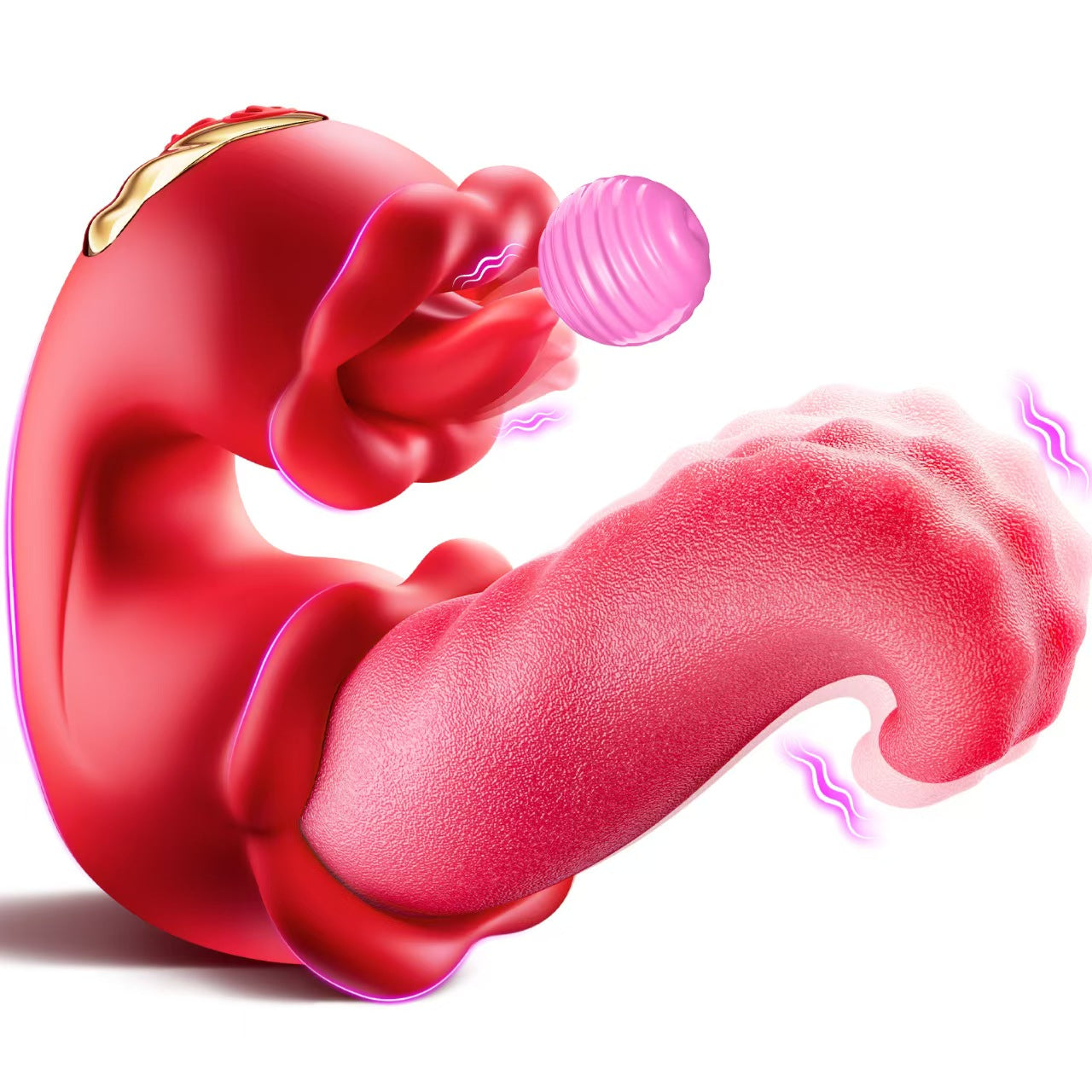 Rouge Double Stimulateur Langue Clitoridien vibrateur