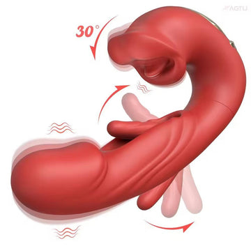 17,6 Cm Vibromasseur Point G Lécheur Suceur Rouge